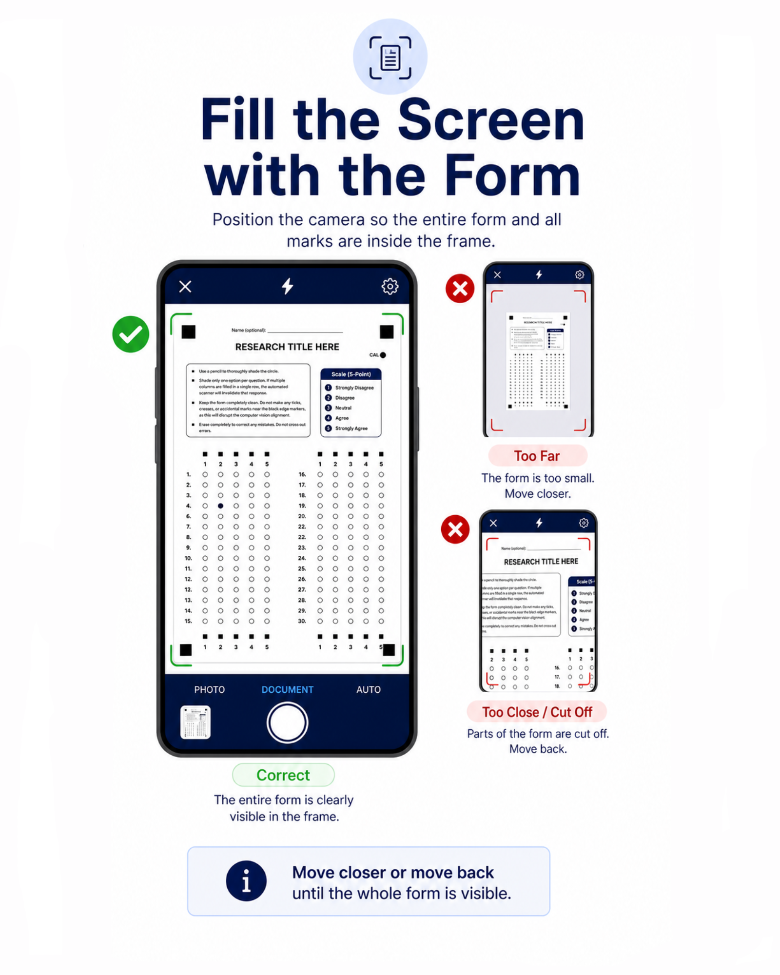 Fill the screen with the form