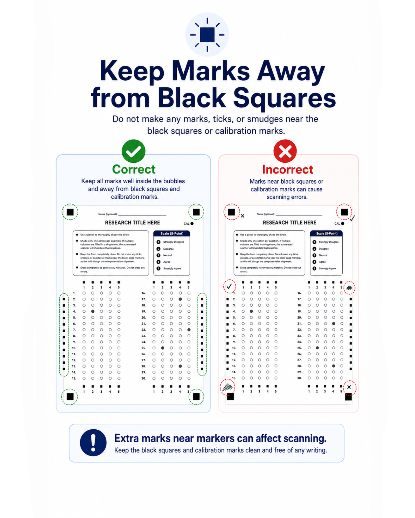 Keep marks away from alignment markers