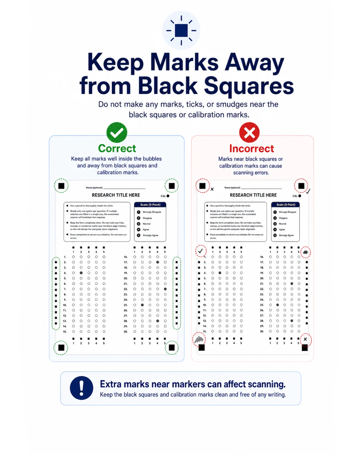 Keep marks away from alignment markers
